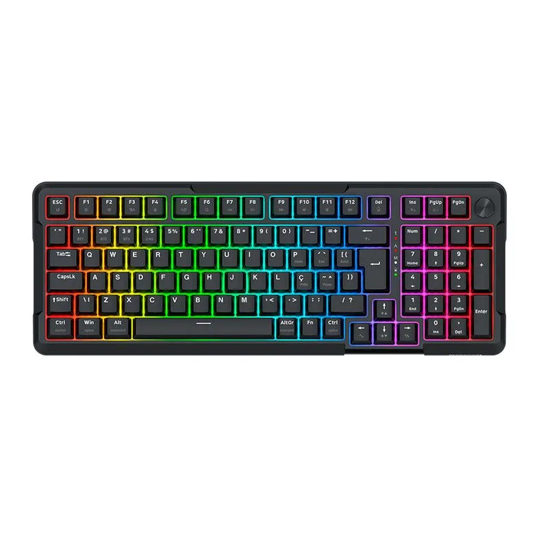 Teclado Redragon Mecânico Bluetooth Arlokks RGB ABNT2 Switch RPC Linear Tri-Mode Preto K742B