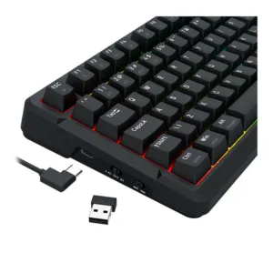Teclado Redragon Mecânico Bluetooth Arlokks RGB ABNT2 Switch RPC Linear Tri-Mode Preto K742B