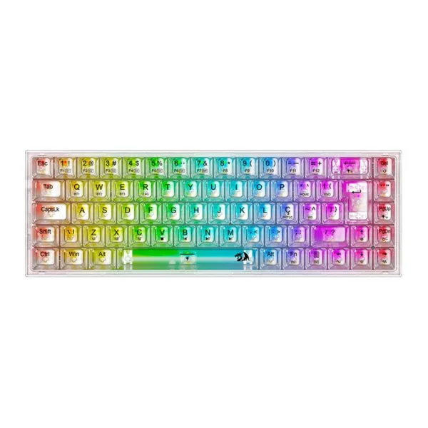 Teclado Mecânico Redragon Castor Pro RGB ABNT2 Switch Crystal Bluetooth Transparente K631CT-RGB-PRO