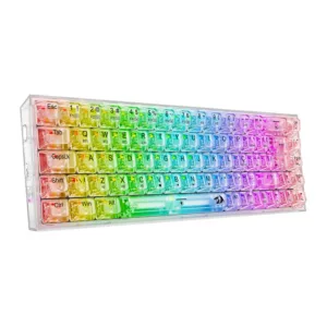 Teclado Mecânico Redragon Castor Pro RGB ABNT2 Switch Crystal Bluetooth Transparente K631CT-RGB-PRO