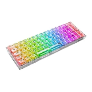 Teclado Mecânico Redragon Castor Pro RGB ABNT2 Switch Crystal Bluetooth Transparente K631CT-RGB-PRO