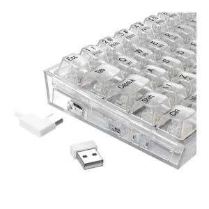Teclado Mecânico Redragon Castor Pro RGB ABNT2 Switch Crystal Bluetooth Transparente K631CT-RGB-PRO