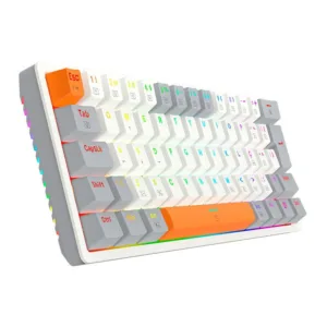 Teclado Mecânico Gamer Redragon Akali RGB Branco Switch Brown ABNT2 K642WGO-RGB-PT-BROWN