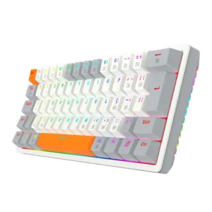 Teclado Mecânico Gamer Redragon Akali RGB Branco Switch Brown ABNT2 K642WGO-RGB-PT-BROWN
