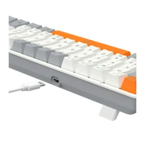 Teclado Mecânico Gamer Redragon Akali RGB Branco Switch Brown ABNT2 K642WGO-RGB-PT-BROWN