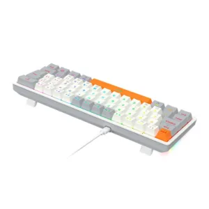 Teclado Mecânico Gamer Redragon Akali RGB Branco Switch Brown ABNT2 K642WGO-RGB-PT-BROWN