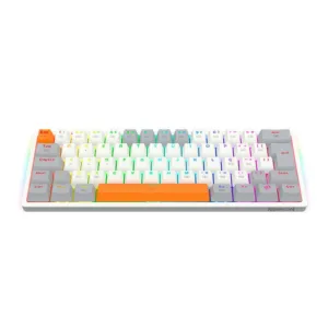 Teclado Mecânico Gamer Redragon Akali RGB Branco Switch Brown ABNT2 K642WGO-RGB-PT-BROWN