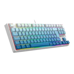 Teclado Mecânico Gamer Redragon Daksa RGB Branco e Azul Switch Brown ABNT2 K576GB-RGB-PT-BROWN