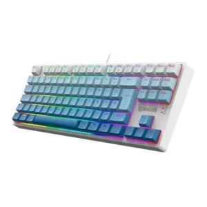 Teclado Mecânico Gamer Redragon Daksa RGB Branco e Azul Switch Brown ABNT2 K576GB-RGB-PT-BROWN