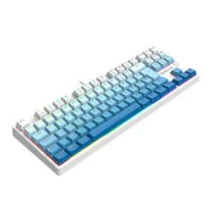 Teclado Mecânico Gamer Redragon Daksa RGB Branco e Azul Switch Brown ABNT2 K576GB-RGB-PT-BROWN
