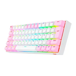 Teclado Redragon Mecânico Gamer Draconic PRO RGB Wireless Switch Marrom Branco e Rosa K530WP-RGB-PRO-PT-BROWN