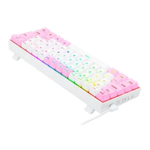 Teclado Redragon Mecânico Gamer Draconic PRO RGB Wireless Switch Marrom Branco e Rosa K530WP-RGB-PRO-PT-BROWN
