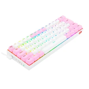 Teclado Redragon Mecânico Gamer Draconic PRO RGB Wireless Switch Marrom Branco e Rosa K530WP-RGB-PRO-PT-BROWN