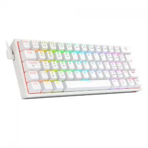 Teclado Mecânico Gamer Redragon Fizz Pro RGB Branco Switch Brown ABNT2 60% K616-RGB-W (PT-BROWN)