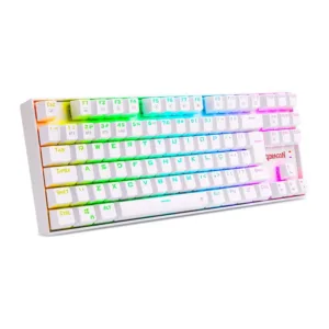 Teclado Redragon Mecânico Gamer Kumara Pro RGB Wireless Switch Blue Branco K552RGB-BRS-W-PT-BLUE