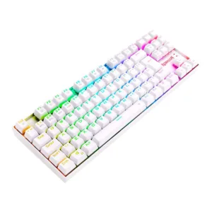 Teclado Redragon Mecânico Gamer Kumara Pro RGB Wireless Switch Blue Branco K552RGB-BRS-W-PT-BLUE