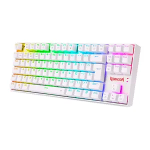 Teclado Redragon Mecânico Gamer Kumara Pro RGB Wireless Switch Blue Branco K552RGB-BRS-W-PT-BLUE