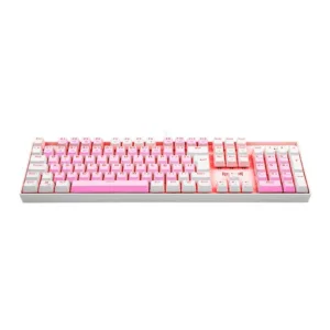 Teclado Mecânico Gamer Redragon Mitra RGB Rosa e Branco Switch Brown ABNT2 K551PW-RGB-PT-BROWN
