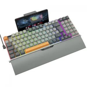 Teclado Redragon Mecânico Gamer Olaf RGB, Switch Dust-Proof Brown ABNT2 Black/Gray K648GG-RGB (PT-BROWN)