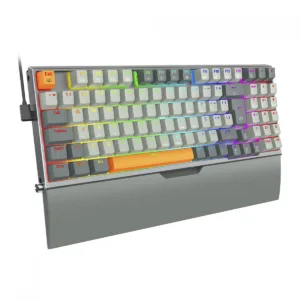 Teclado Redragon Mecânico Gamer Olaf RGB, Switch Dust-Proof Brown ABNT2 Black/Gray K648GG-RGB (PT-BROWN)