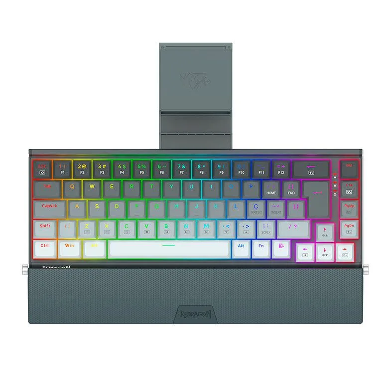 Teclado Mecânico Gamer Redragon Shaco RGB Cinza Switch Brown ABNT2 K641G-GW-RGB-PT-BROWN