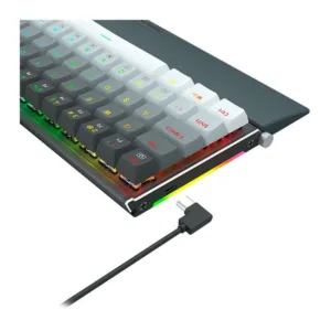 Teclado Mecânico Gamer Redragon Shaco RGB Cinza Switch Brown ABNT2 K641G-GW-RGB-PT-BROWN