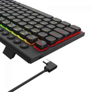 Teclado Mecânico Gamer Redragon Sion RGB Low Profile Switch Brown ABNT2 USB Preto K653-RGB (PT-BROWN)