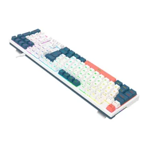 Teclado Gamer Redragon Trundle RGB Switch Brown Branco e Azul K668WBO-RGB-PT-BROWN