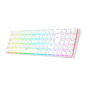 TECLADO MECÂNICO GAMER ZED PRO RGB WIRELESS SWTICH BROWN BRANCO K627P-WNS-W (PT-BROWN) - REDRAGON