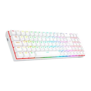 TECLADO MECÂNICO GAMER ZED PRO RGB WIRELESS SWTICH BROWN BRANCO K627P-WNS-W (PT-BROWN) - REDRAGON