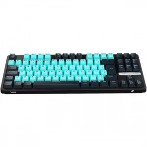 Teclado Mecânico Aplus IARA Obsidian Aqua TKL RGB Gasket Mount Switch Blue Huano AK400A