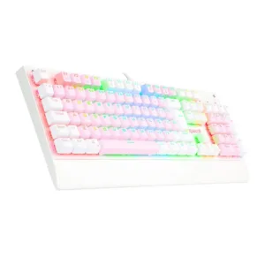 Teclado Mecânico Gamer Redragon Kala RGB Rosa e Branco Switch Brown ABNT2 K557PW-RGB-PT-BROWN