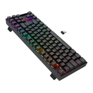 Teclado Redragon Mecânico Kumara Elite RGB Switch Marrom Wireless Preto K552-KRS