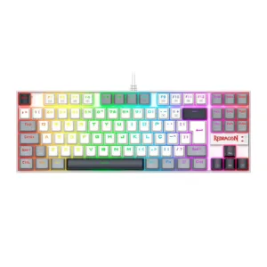 Teclado Redragon Mecânico Kumara RGB, ABNT2 Switch Marrom Branco/Preto/Cinza K552WGL-RGB-PT-BROWN