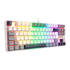Teclado Redragon Mecânico Kumara RGB, ABNT2 Switch Marrom Branco/Preto/Cinza K552WGL-RGB-PT-BROWN