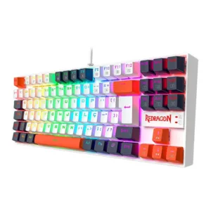 Teclado Redragon Mecânico Kumara RGB ABNT2 Switch Marrom Branco/Preto/Vermelho K552WLR-RGB-PT-BROWN