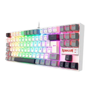 Teclado Redragon Mecânico Kumara RGB, ABNT2 Switch Marrom Branco/Preto/Cinza K552WGL-RGB-PT-BROWN