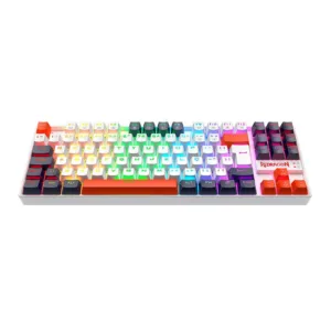 Teclado Redragon Mecânico Kumara RGB ABNT2 Switch Marrom Branco/Preto/Vermelho K552WLR-RGB-PT-BROWN