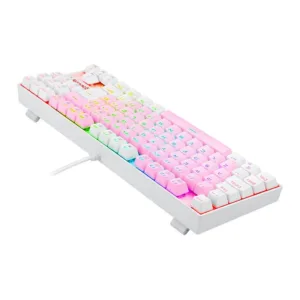 Teclado Mecânico Gamer Redragon Kumara RGB Switch Brown Rosa e Branco ABNT2 K552PW-RGB-PT-BROWN