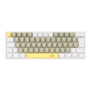 Teclado Mecânico Gamer Redragon Lakshmi Sunshine LED Branco Switch Brown ABNT2 60% K606-YL-GY-WT
