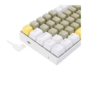 Teclado Mecânico Gamer Redragon Lakshmi Sunshine LED Branco Switch Brown ABNT2 60% K606-YL-GY-WT