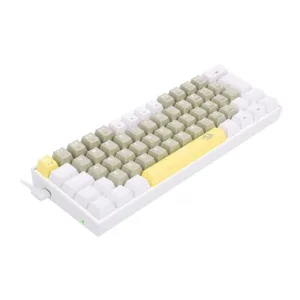 Teclado Mecânico Gamer Redragon Lakshmi Sunshine LED Branco Switch Brown ABNT2 60% K606-YL-GY-WT