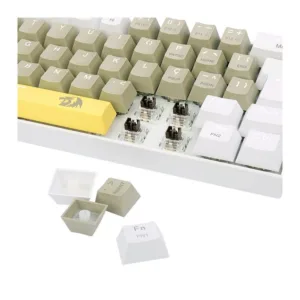 Teclado Mecânico Gamer Redragon Lakshmi Sunshine LED Branco Switch Brown ABNT2 60% K606-YL-GY-WT