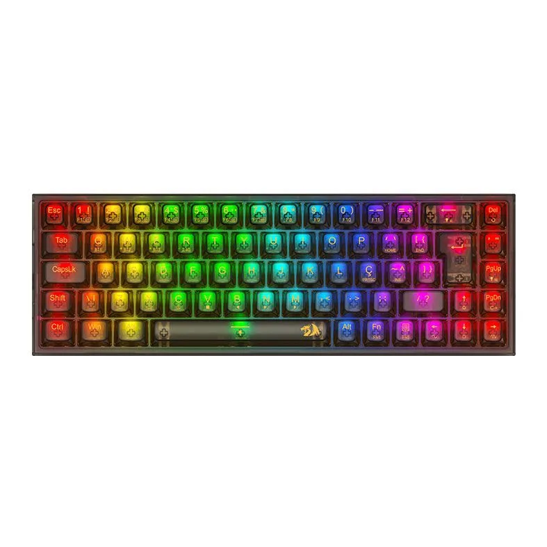 Teclado Mecânico Redragon Castor Pro RGB Switch Crystal Wireless Preto K631CTB-RGB-PRO