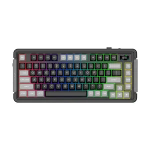 Teclado APLUS Mecânico Sem Fio Gasket Zion com LCD RGB Bluetooth 2.4GHz Cabo Removível Switch Gateron Amarelo AKW500