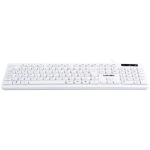 Teclado USB Multimídia Slim Vinik TCB200 Branco com Teclas Chocolate Cabo 1,8m