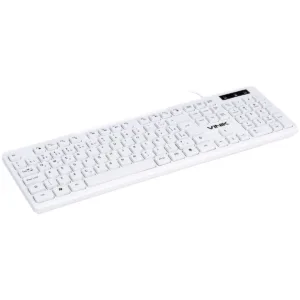 Teclado USB Multimídia Slim Vinik TCB200 Branco com Teclas Chocolate Cabo 1,8m