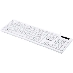 Teclado USB Multimídia Slim Vinik TCB200 Branco com Teclas Chocolate Cabo 1,8m
