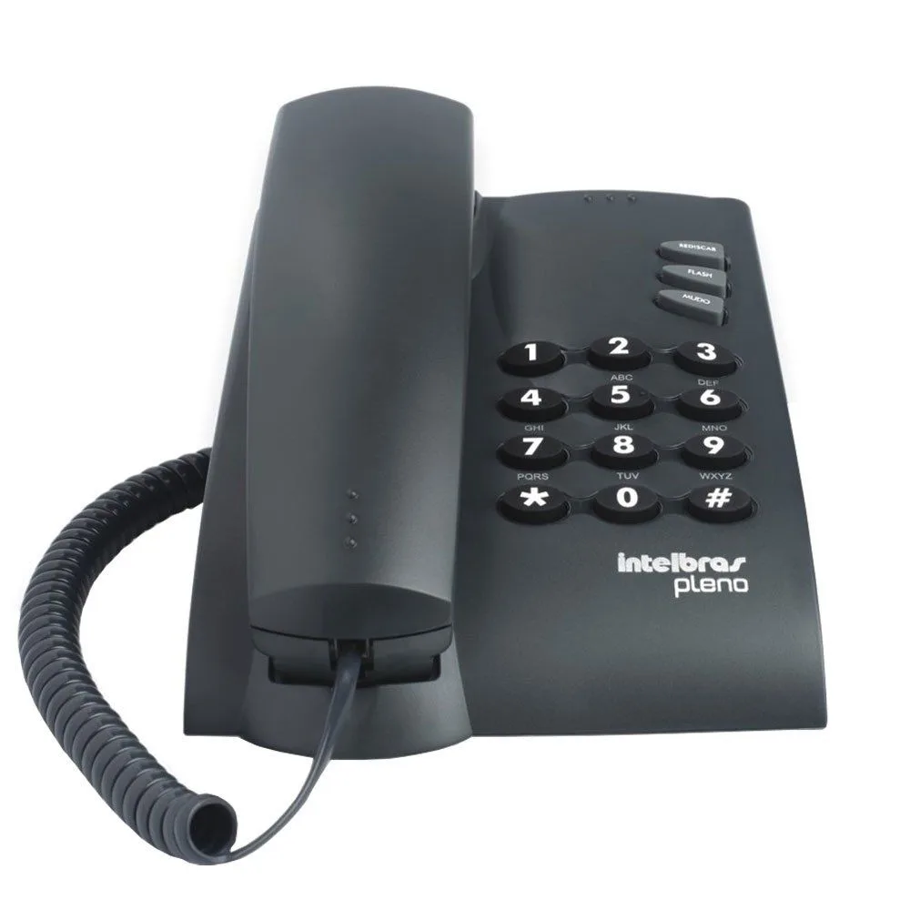 Telefone Pleno com Fio sem chave de Bloqueio Preto 4080051 - Intelbras