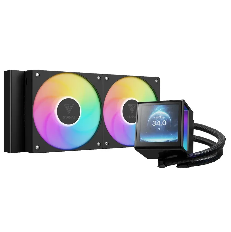 Water Cooler Gamdias 240mm Chione P5-240 ARGB Display Lcd Preto